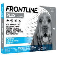 Frontline Plus Antipulgas y Antigarrapatas para Perros de 10-20 Kg 3 Pipetas