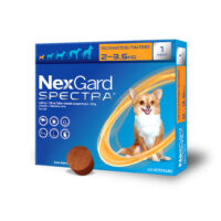 NexGard Spectra - Antiplagas masticable desparasitante externo e interno para perro XS 2 a 3.5 Kg 1 tableta
