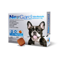NexGard - Antipulgas masticable desparasitante externo para perro, mediano 4 a 10 Kg