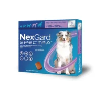 NexGard Spectra - Antiplagas masticable desparasitante externo e interno para perro L 15 a 30 Kg 3 tabletas