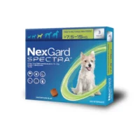 NexGard Spectra - Antiplagas masticable desparasitante externo e interno para perro M 7.5 a 15 Kg 3 tabletas